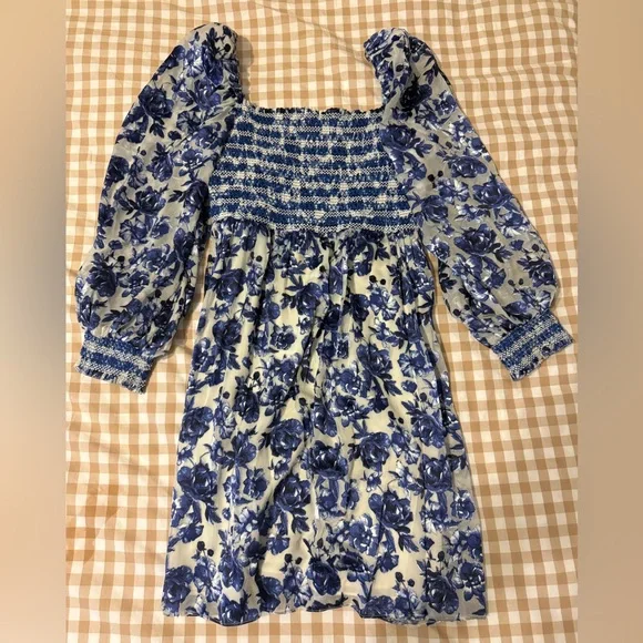 Alice and Olivia blue flor dress size 6 - Picture 1 of 5
